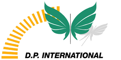 Billedet viser et logo for virksomheden D.P. International